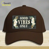 Good Vibes Only Novelty License Plate Hat Cotton / Dark Brown