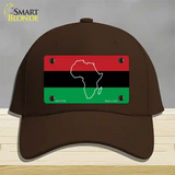 Africa Outline With Flag Novelty License Plate Hat Cotton / Dark Brown