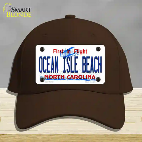 Ocean Isle Beach North Carolina Novelty License Plate Hat Cotton / Dark Brown