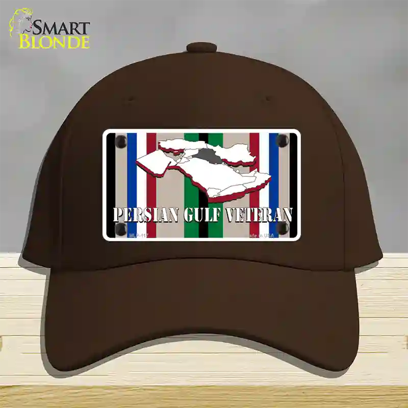 Persian Gulf Veteran Novelty License Plate Hat Cotton / Dark Brown