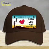 I Love Show Low AZ Novelty License Plate Hat Cotton / Dark Brown