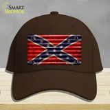 Confederate Flag Corrugated Novelty License Plate Hat Cotton / Dark Brown