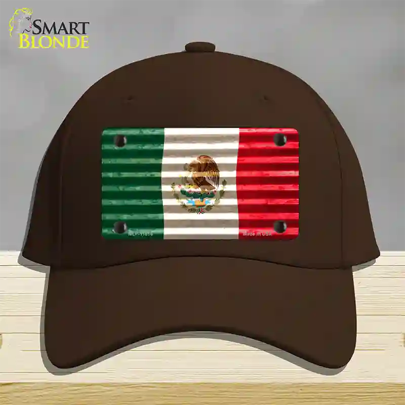 Mexico Flag Novelty License Plate Hat Cotton / Dark Brown