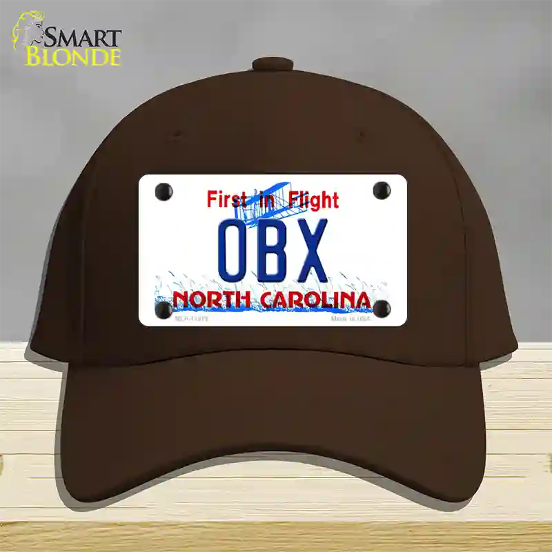 OBX North Carolina Novelty License Plate Hat Cotton / Dark Brown