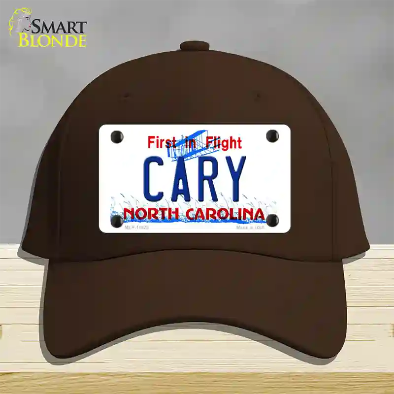 Cary North Carolina Novelty License Plate Hat Cotton / Dark Brown