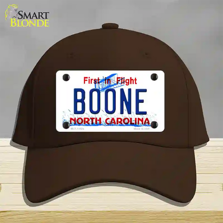 Boone North Carolina Novelty License Plate Hat Cotton / Dark Brown