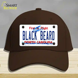 Black Beard North Carolina Novelty License Plate Hat Cotton / Dark Brown