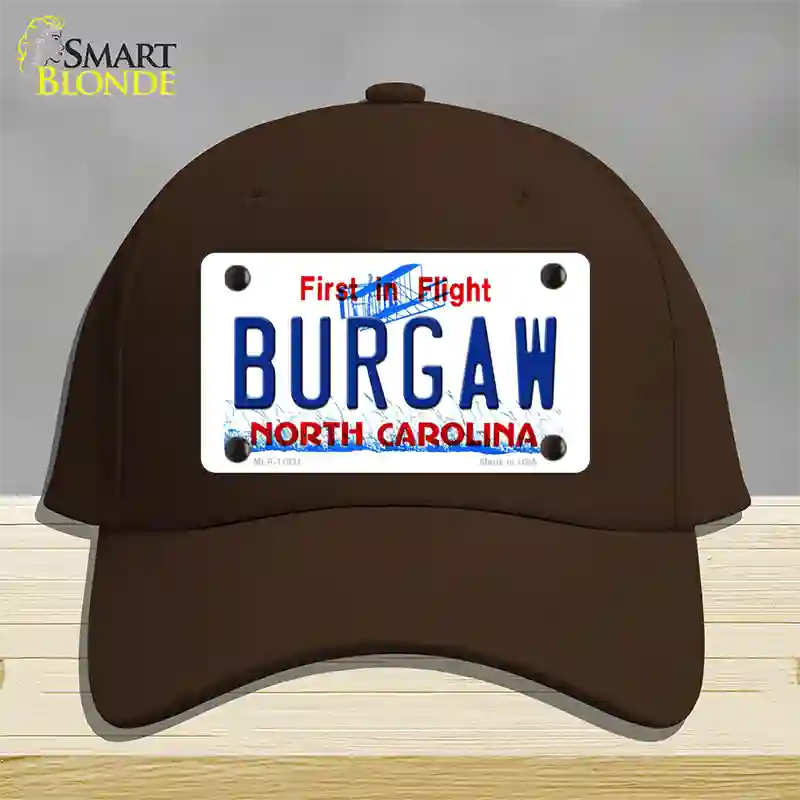 Burgaw North Carolina Novelty License Plate Hat Cotton / Dark Brown