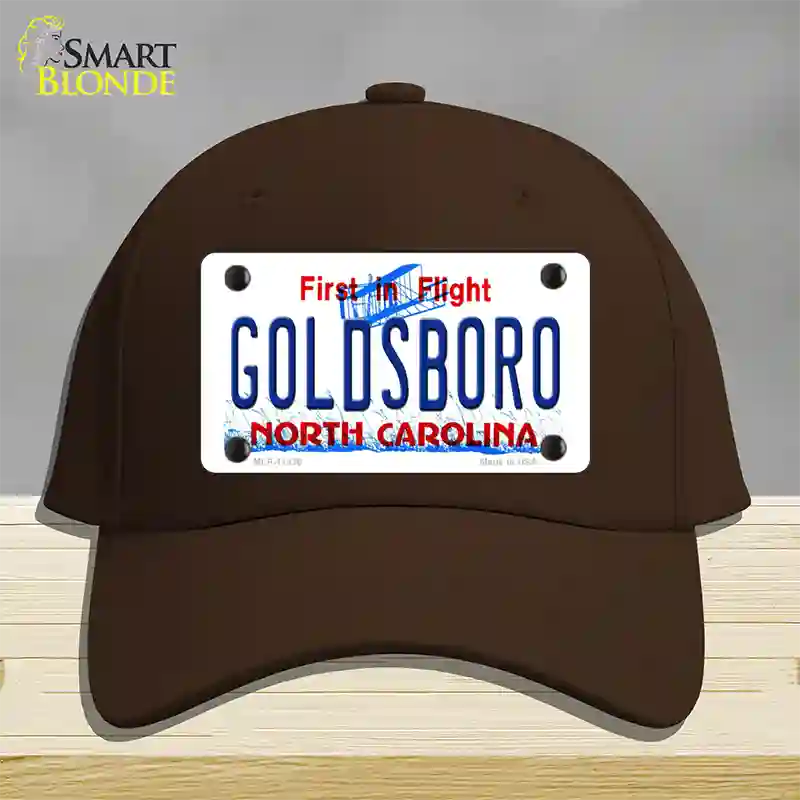 Goldsboro North Carolina Novelty License Plate Hat Cotton / Dark Brown