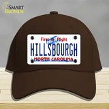 Hillsbourgh North Carolina Novelty License Plate Hat Cotton / Dark Brown