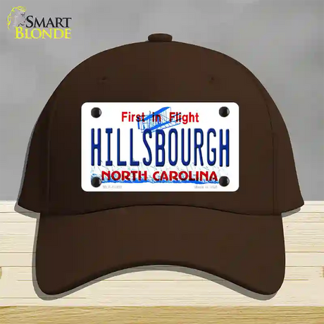 Hillsbourgh North Carolina Novelty License Plate Hat Cotton / Dark Brown