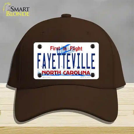 Fayetteville North Carolina Novelty License Plate Hat Cotton / Dark Brown