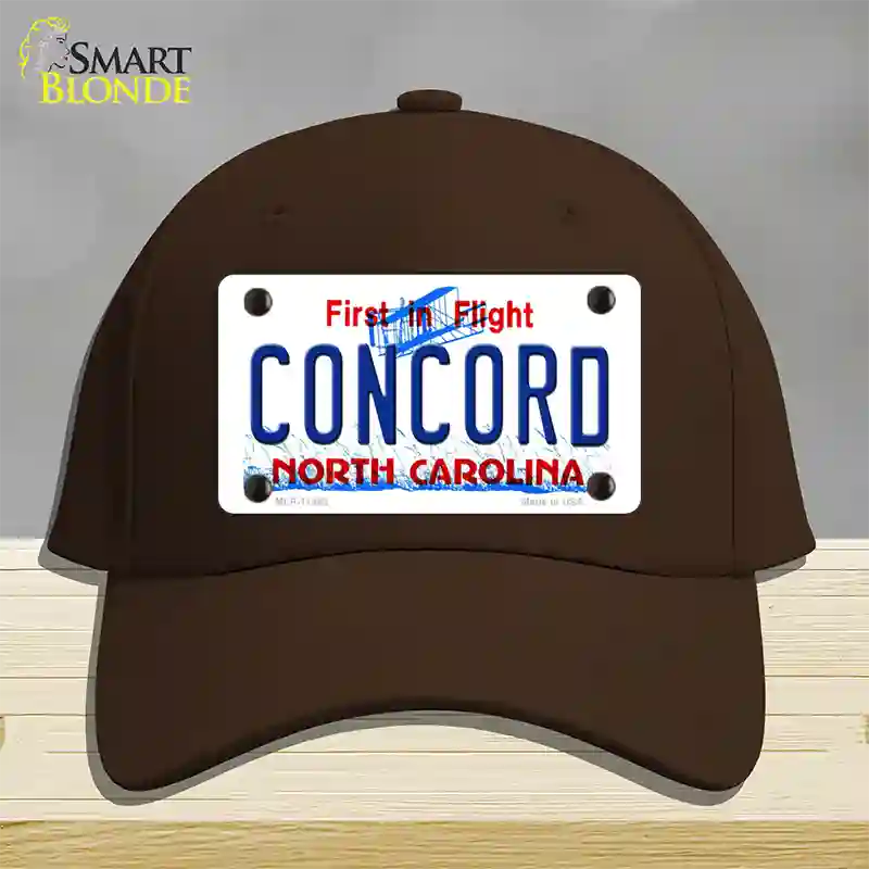 Concord North Carolina Novelty License Plate Hat Cotton / Dark Brown