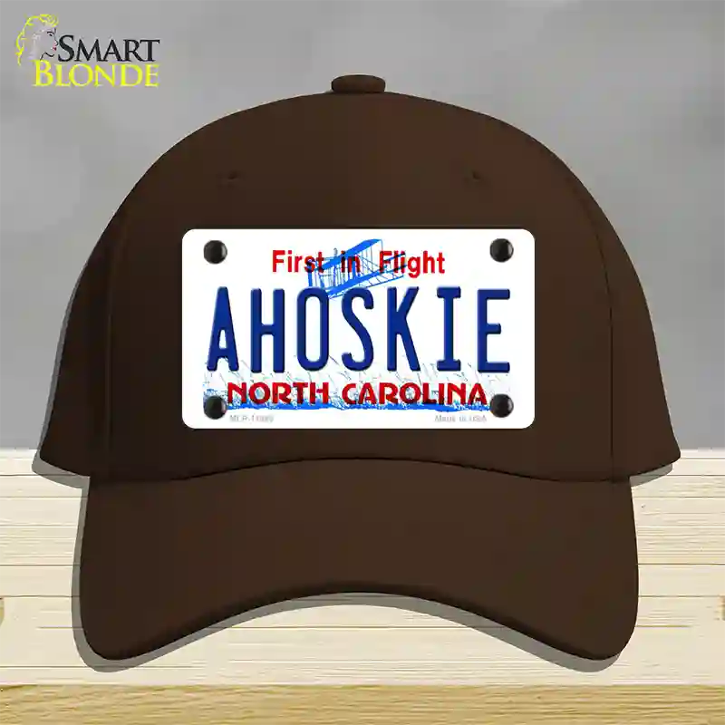 Ahoskie North Carolina Novelty License Plate Hat Cotton / Dark Brown