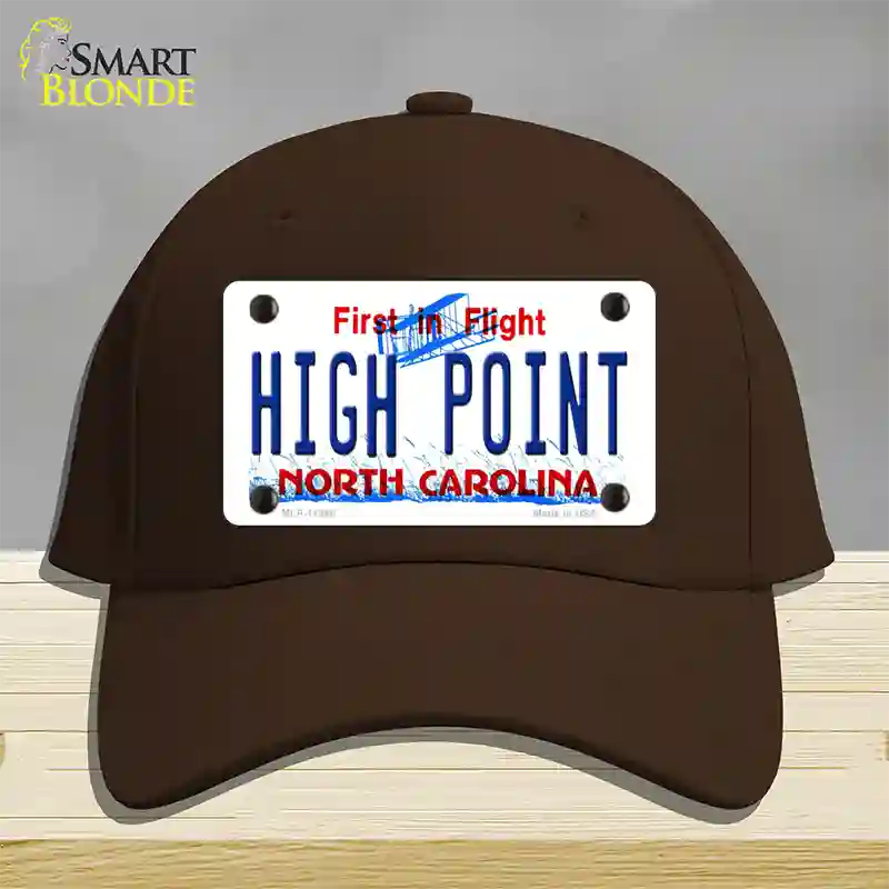 High Point North Carolina Novelty License Plate Hat Cotton / Dark Brown