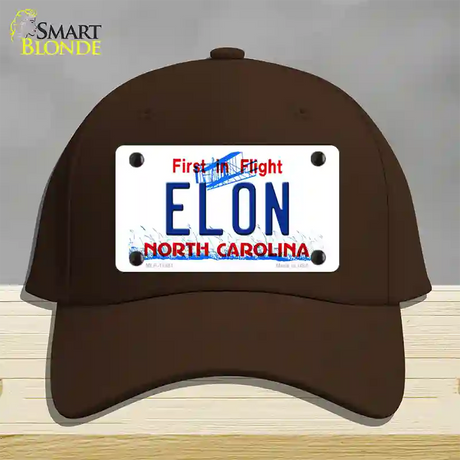 Elon North Carolina Novelty License Plate Hat Cotton / Dark Brown