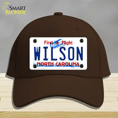 Wilson North Carolina Novelty License Plate Hat Cotton / Dark Brown