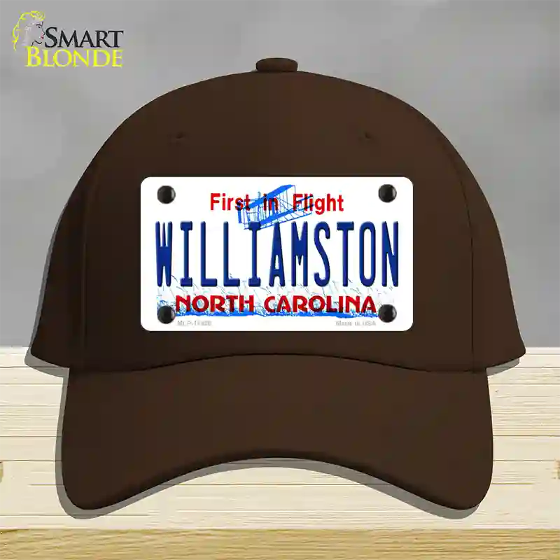 Williamston North Carolina Novelty License Plate Hat Cotton / Dark Brown