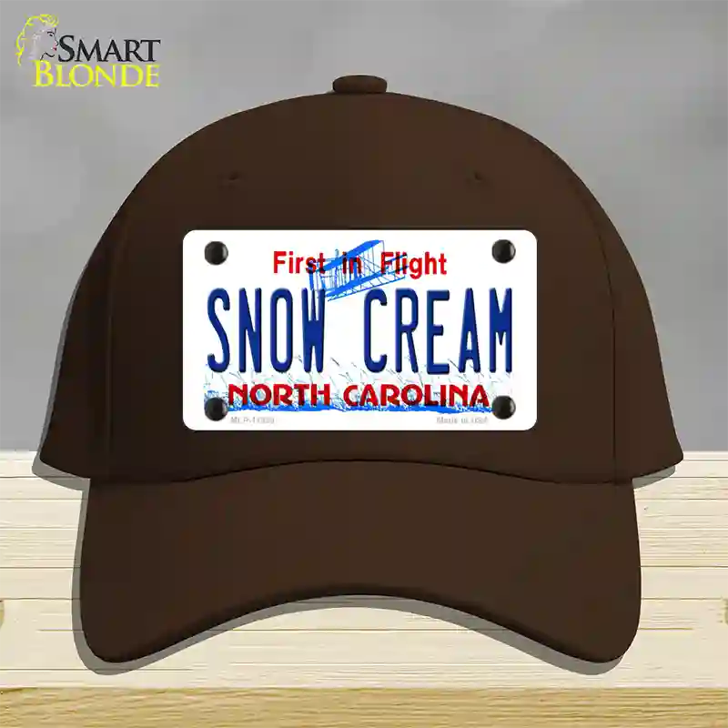 Snow Cream North Carolina Novelty License Plate Hat Cotton / Dark Brown