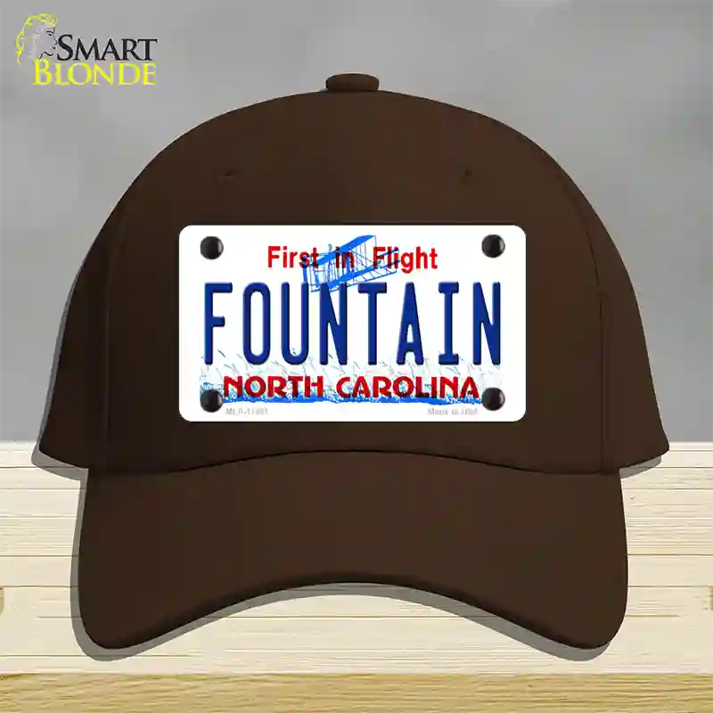 Fountain North Carolina Novelty License Plate Hat Cotton / Dark Brown