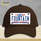 Fountain North Carolina Novelty License Plate Hat Cotton / Dark Brown