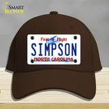 Simpson North Carolina Novelty License Plate Hat Cotton / Dark Brown