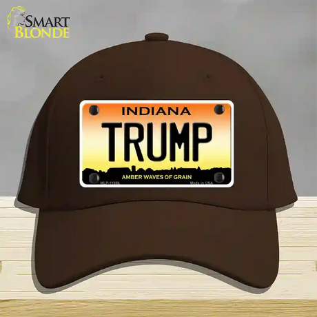 Trump Indiana Novelty License Plate Hat Cotton / Dark Brown