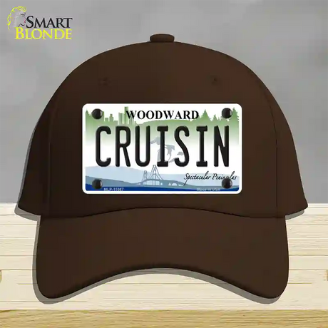 Cruisin Woodward Michigan Novelty License Plate Hat Cotton / Dark Brown