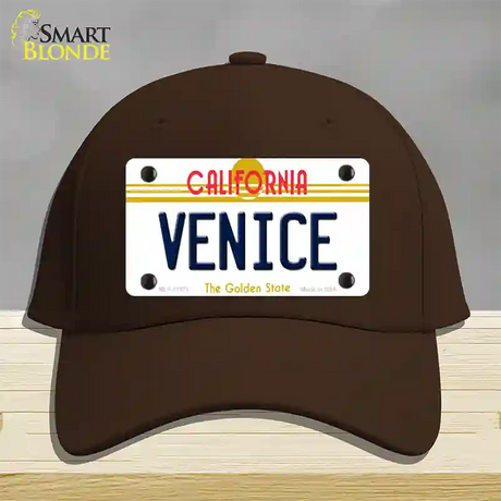 Venice California Novelty License Plate Hat Cotton / Dark Brown