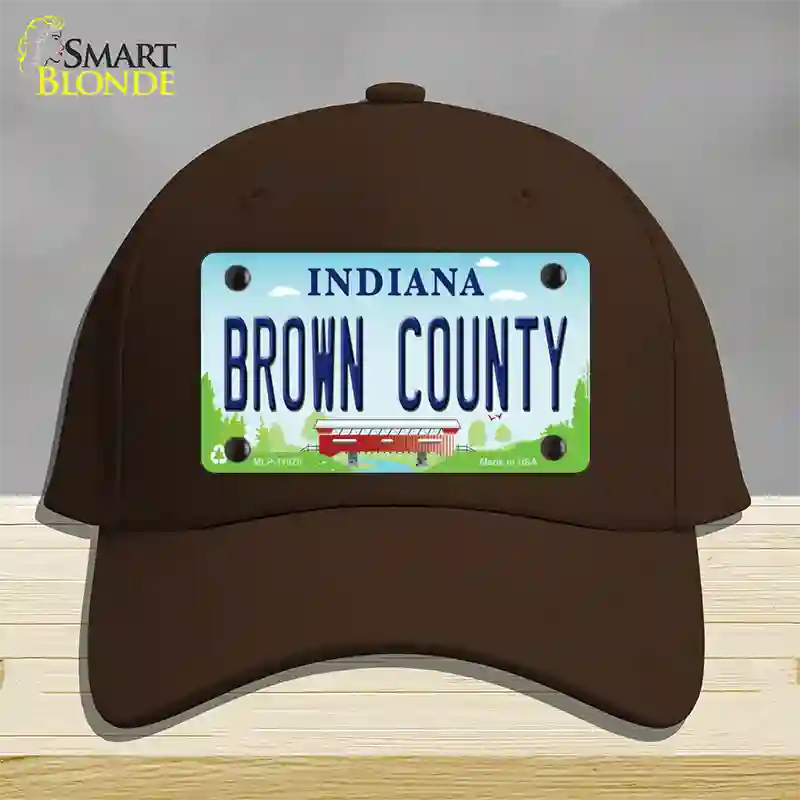 Brown County Indiana Novelty License Plate Hat Cotton / Dark Brown