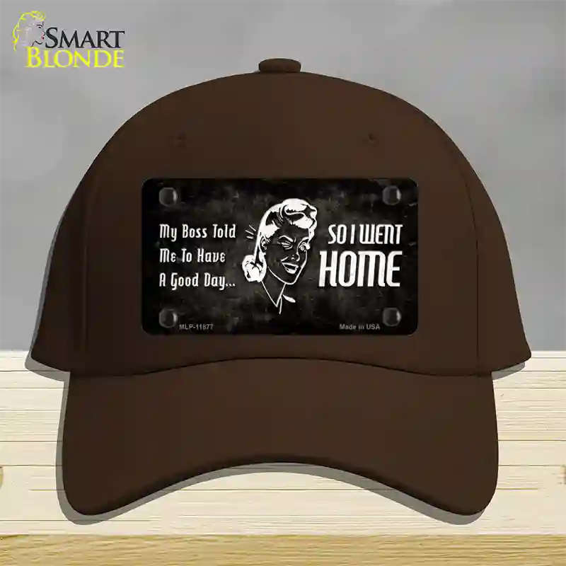 So I Went Home Novelty License Plate Hat Cotton / Dark Brown