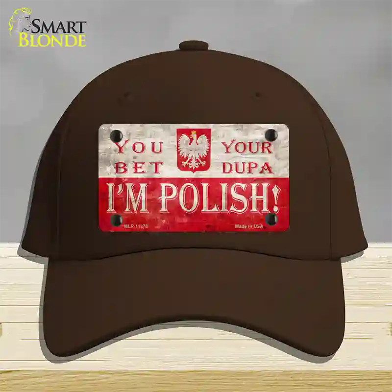 Im Polish Novelty License Plate Hat Cotton / Dark Brown