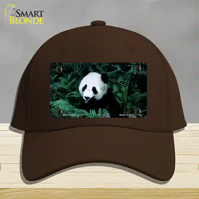 Panda Bear Novelty License Plate Hat Cotton / Dark Brown