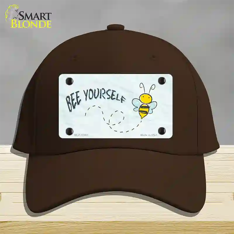 Bee Yourself Novelty License Plate Hat Cotton / Dark Brown