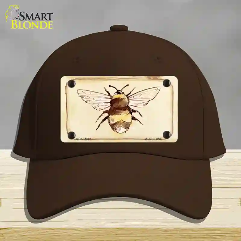 Bumble Bee Watercolor Novelty License Plate Hat Cotton / Dark Brown