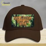 Enjoy Your Coffee Novelty License Plate Hat Cotton / Dark Brown