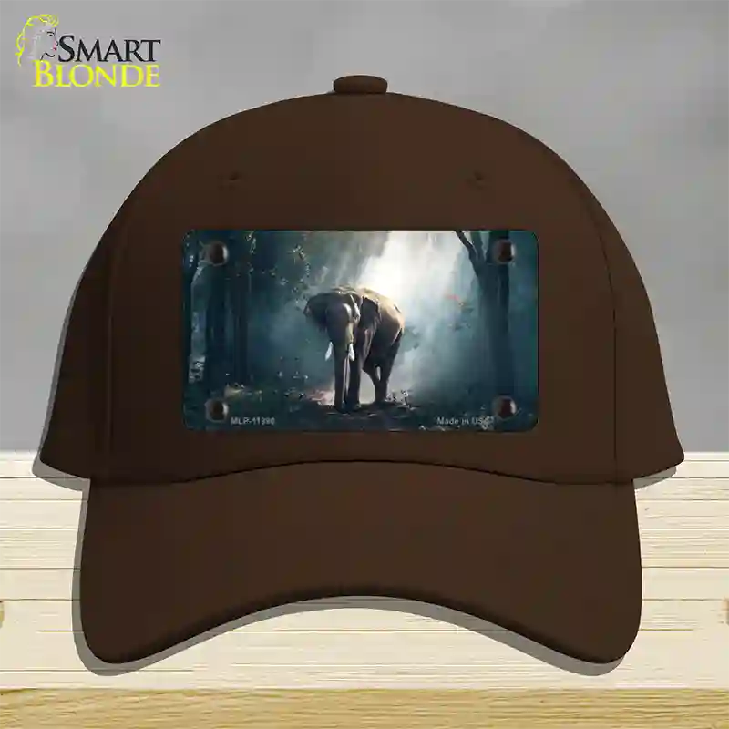 Elephant in the Woods Novelty License Plate Hat Cotton / Dark Brown