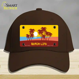 Beach Life Novelty License Plate Hat Cotton / Dark Brown