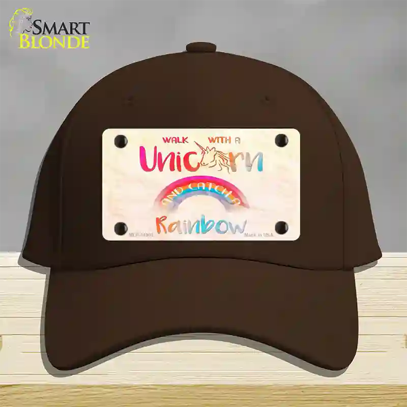 Walk with a Unicorn Novelty License Plate Hat Cotton / Dark Brown