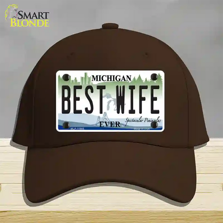 Michigan Best Wife Novelty License Plate Hat Cotton / Dark Brown