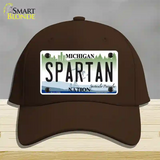 Michigan Spartan Novelty License Plate Hat Cotton / Dark Brown