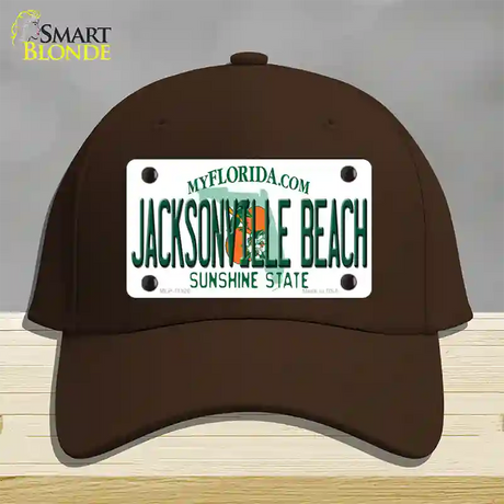 Florida Jacksonville Beach Novelty License Plate Hat Cotton / Dark Brown