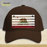 California Corrugated Flag Novelty License Plate Hat Cotton / Dark Brown