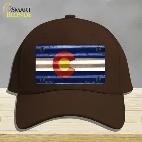 Colorado Corrugated Flag Novelty License Plate Hat Cotton / Dark Brown