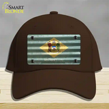 Delaware Corrugated Flag Novelty License Plate Hat Cotton / Dark Brown