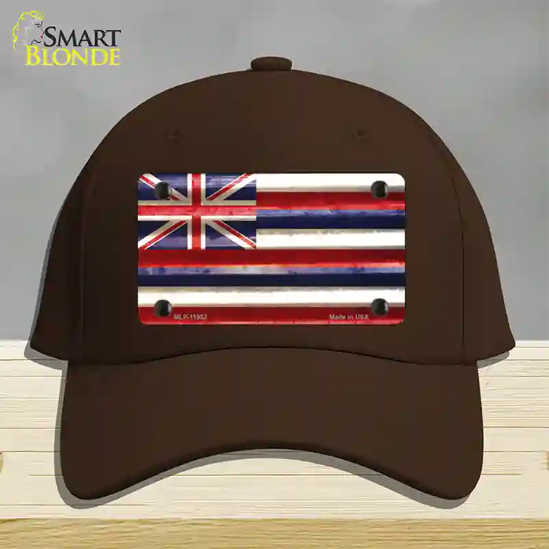 Hawaii Corrugated Flag Novelty License Plate Hat Cotton / Dark Brown