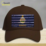 Kansas Corrugated Flag Novelty License Plate Hat Cotton / Dark Brown