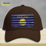 Montana Corrugated Flag Novelty License Plate Hat Cotton / Dark Brown