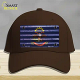 North Dakota Corrugated Flag Novelty License Plate Hat Cotton / Dark Brown