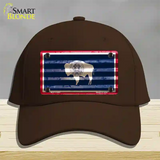 Wyoming Corrugated Flag Novelty License Plate Hat Cotton / Dark Brown